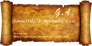 Gavallér Annamária névjegykártya